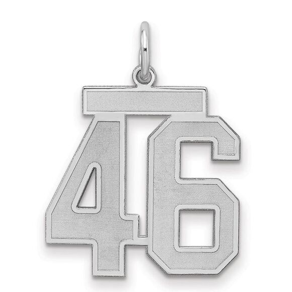 Sterling Silver, Jersey Collection, Medium Number 46 Pendant - Picture 1 of 3